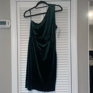 Green velvet dress